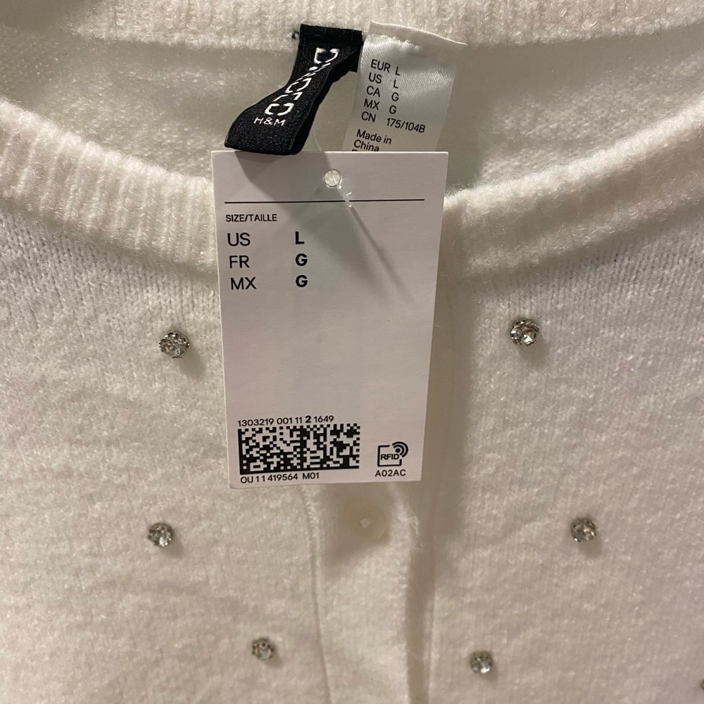 H&M White Rhinestone Sweater - Picture 4 of 5
